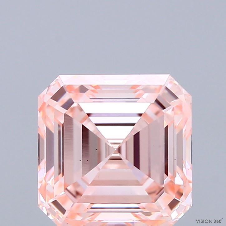 2.61 Ct. Fancy Intense Pink Asscher Lab Grown Diamond