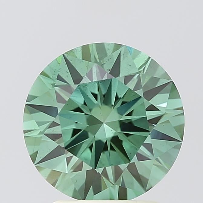 2.04 Ct. Fancy Vivid Green Round Lab Grown Diamond