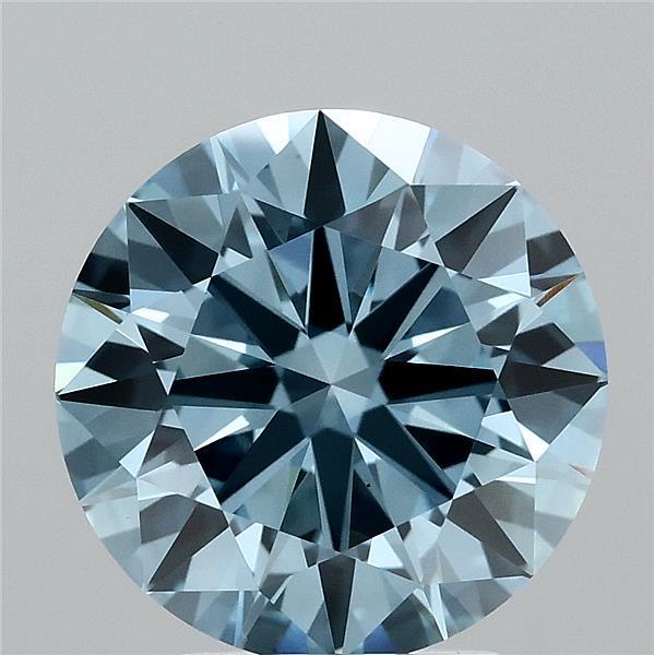 3.67 Ct. Fancy Vivid Blue Round Lab Grown Diamond