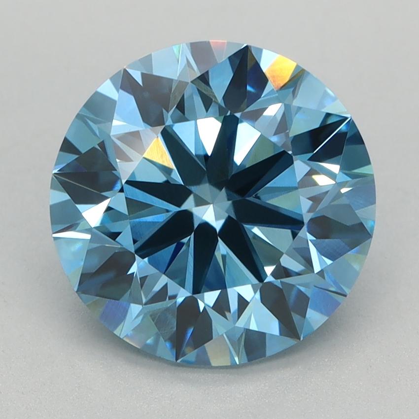 2.67 Ct. Fancy Vivid Blue Round Lab Grown Diamond