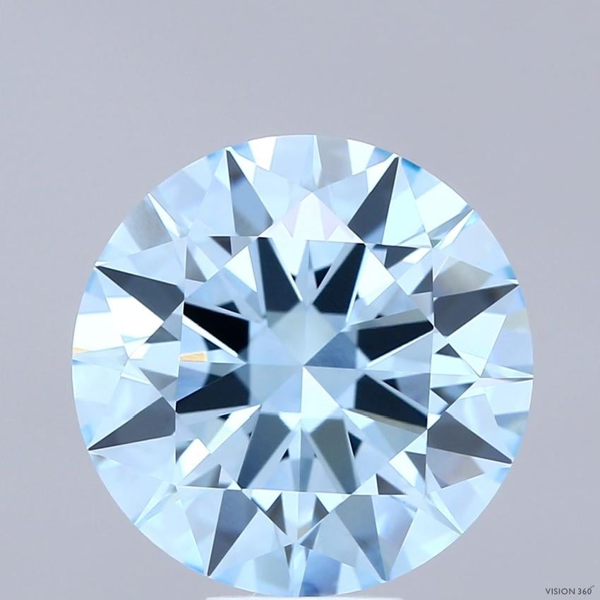 7.38 Ct. Fancy Vivid  Blue Round Lab Grown Diamond