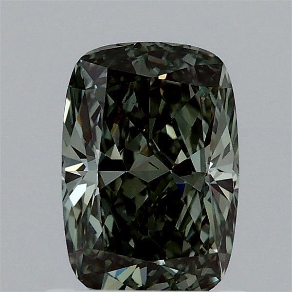 1.05 Ct. Fancy Vivid  Green Cushion Lab Grown Diamond