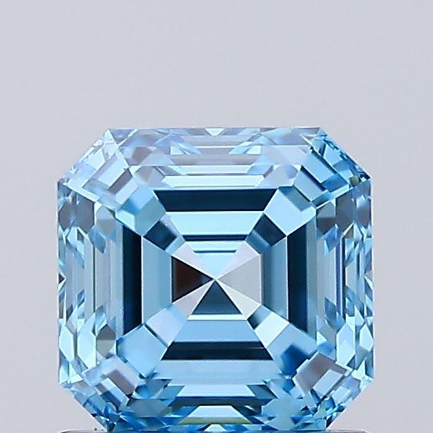 1.01 Ct. Fancy Vivid Blue Asscher Lab Grown Diamond