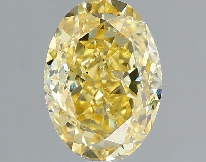 1.10 Ct. Fancy Vivid  Yellow Oval Lab Grown Diamond
