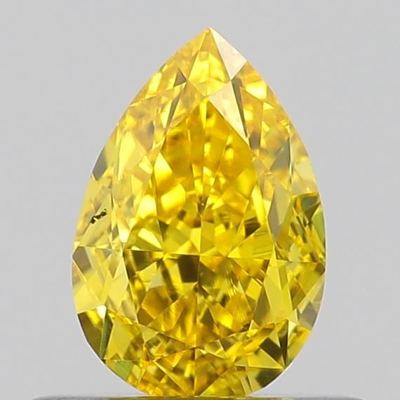 0.51 Ct. Fancy Vivid Yellow Pear Lab Grown Diamond
