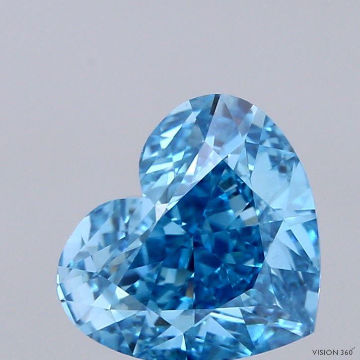 2.50 Ct. Fancy Vivid Blue Heart Lab Grown Diamond