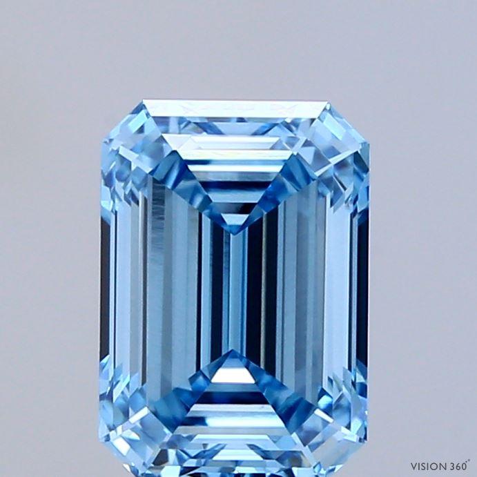 2.02 Ct. Fancy Vivid Blue Emerald Lab Grown Diamond