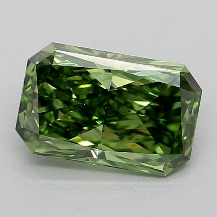 0.78 Ct. Fancy Vivid Green Radiant Lab Grown Diamond