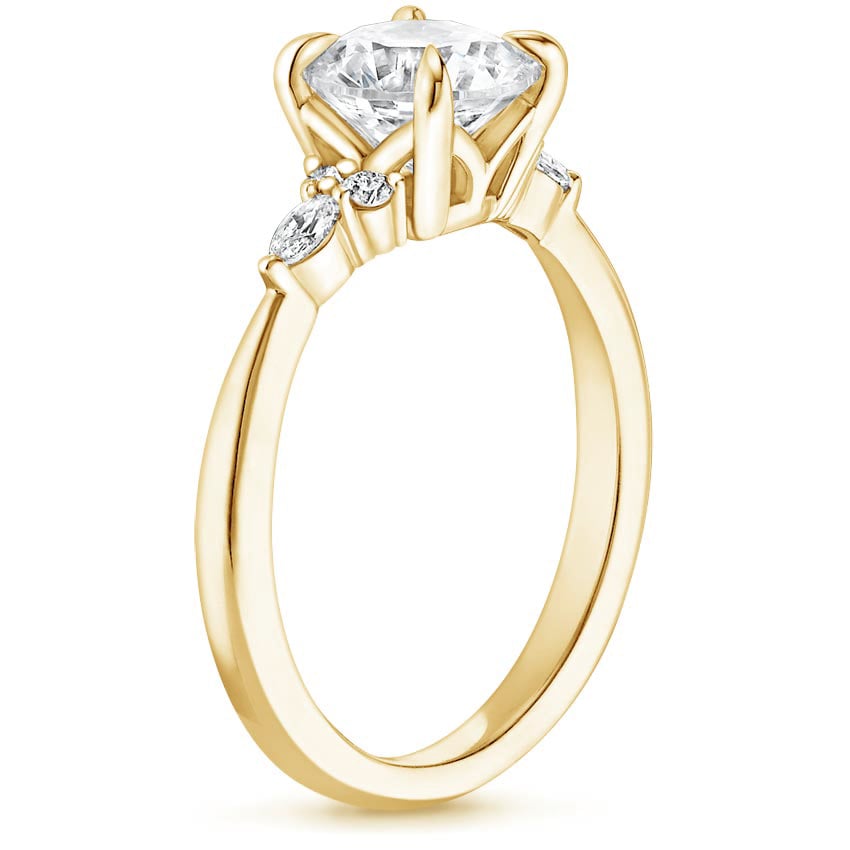 18K Yellow Gold Nadia Diamond Ring, large side view