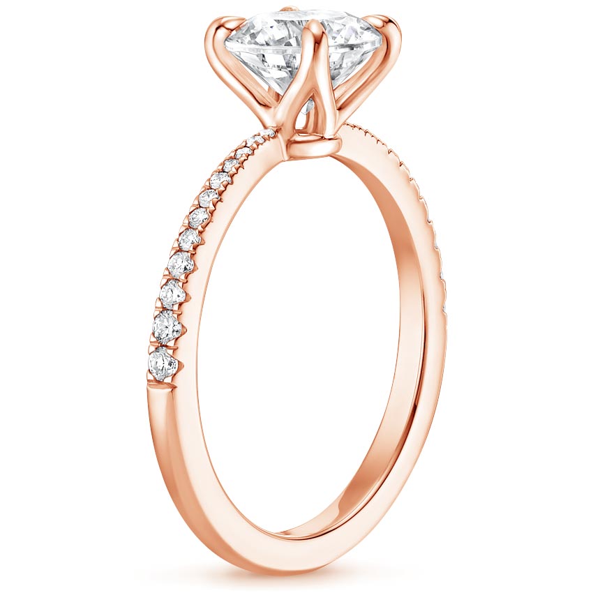 14K Rose Gold Elena Diamond Ring, large side view