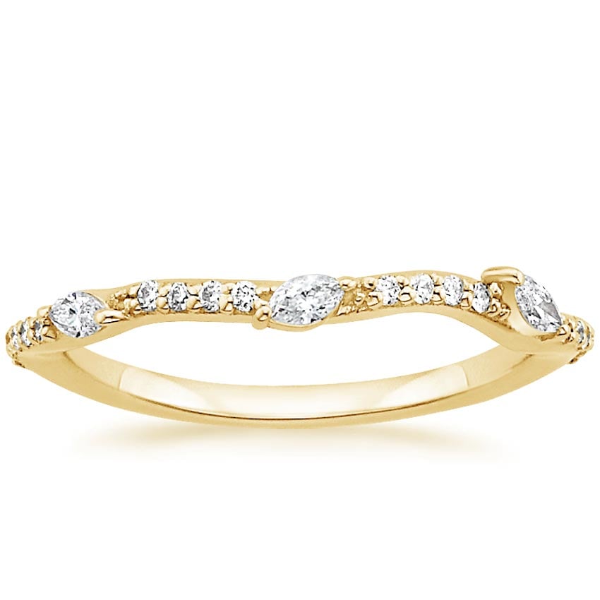 18K Yellow Gold Luxe Willow Contoured Diamond Ring (1/5 ct. tw.), large top view