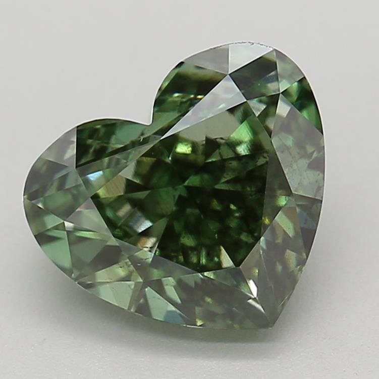 1.47 Ct. Fancy Vivid Green Heart Lab Grown Diamond