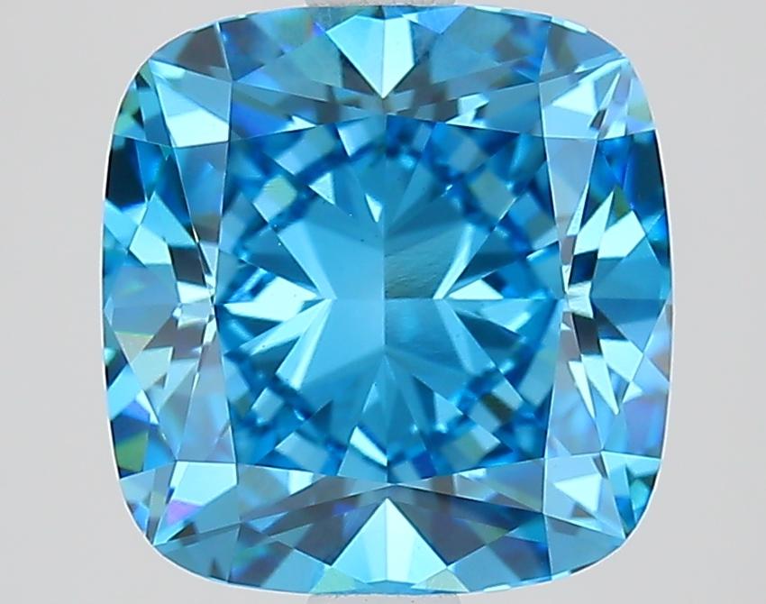 2.88 Ct. Fancy Vivid Blue Cushion Lab Grown Diamond