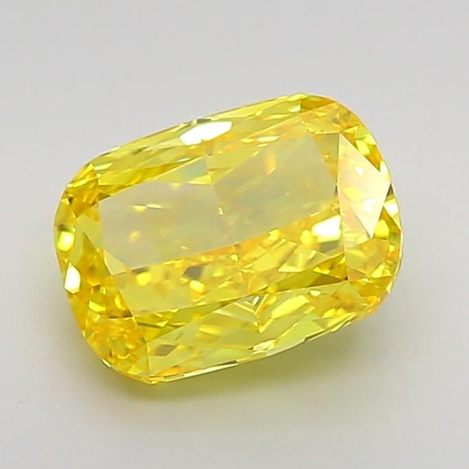 2.02 Ct. Fancy Vivid Yellow Cushion Lab Grown Diamond