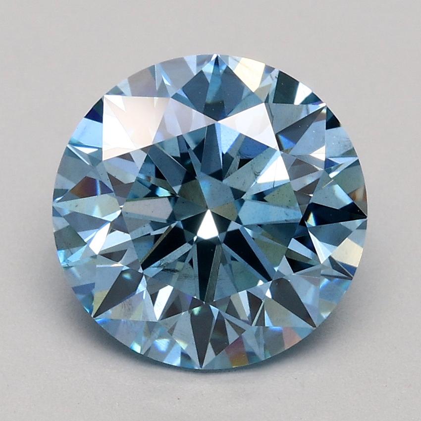 2.06 Ct. Fancy Intense Blue Round Lab Grown Diamond
