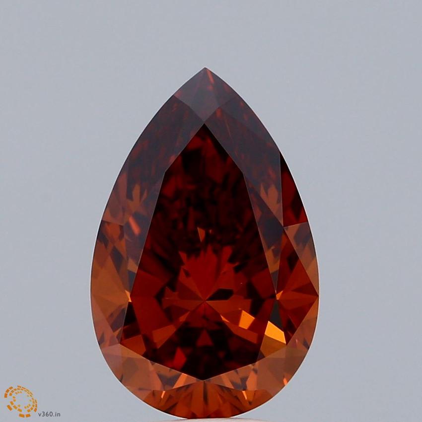 3.07 Ct. Fancy Orange Pear Lab Grown Diamond