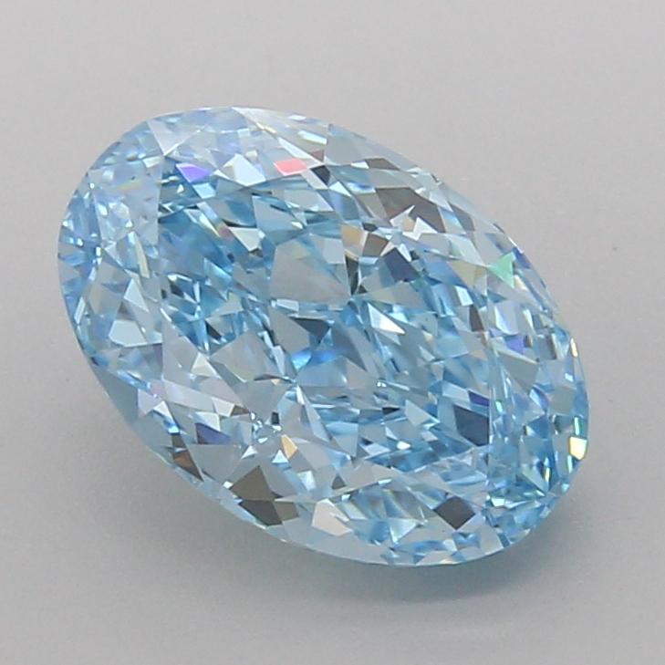 3.07 Ct. Fancy Vivid Blue Oval Lab Grown Diamond