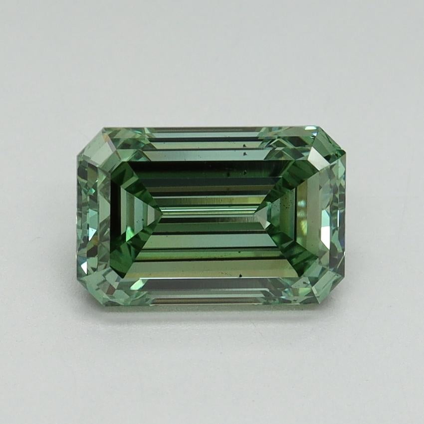 2.05 Ct. Fancy Vivid Pacific Green Emerald Lab Grown Diamond