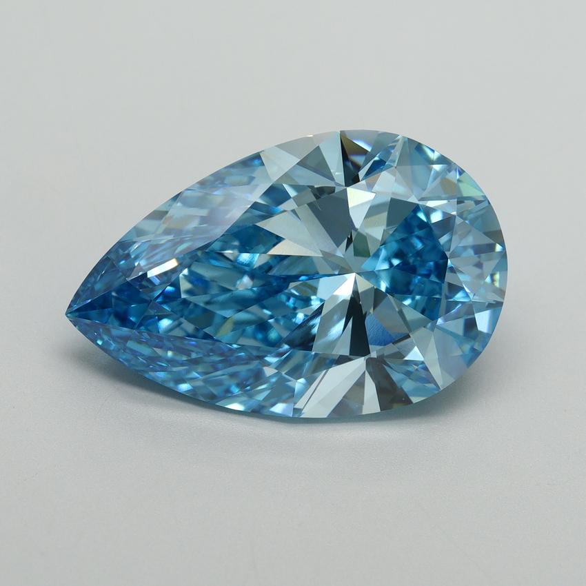 11.16 Ct. Fancy Vivid Blue Pear Lab Grown Diamond