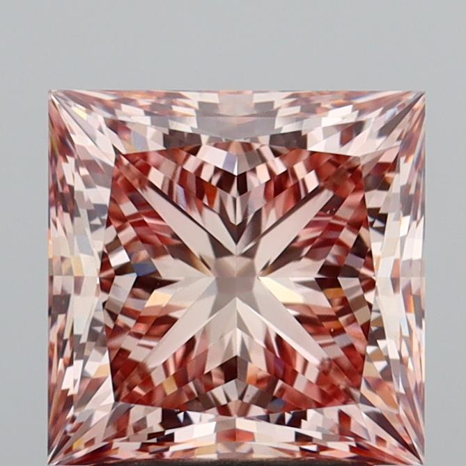 2.53 Ct. Fancy Intense Brownish Pink Princess Lab Grown Diamond