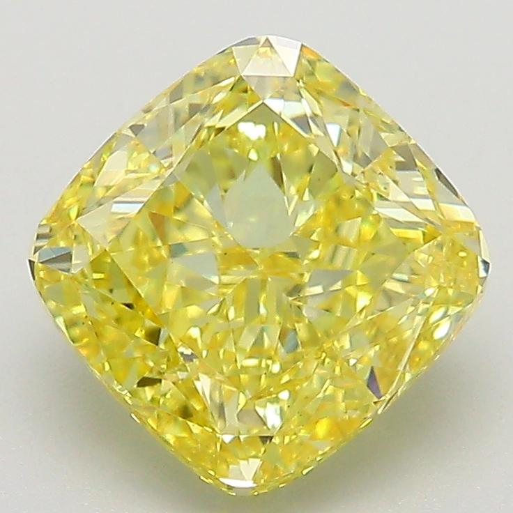 3.00 Ct. Fancy Intense  Yellow Cushion Lab Grown Diamond