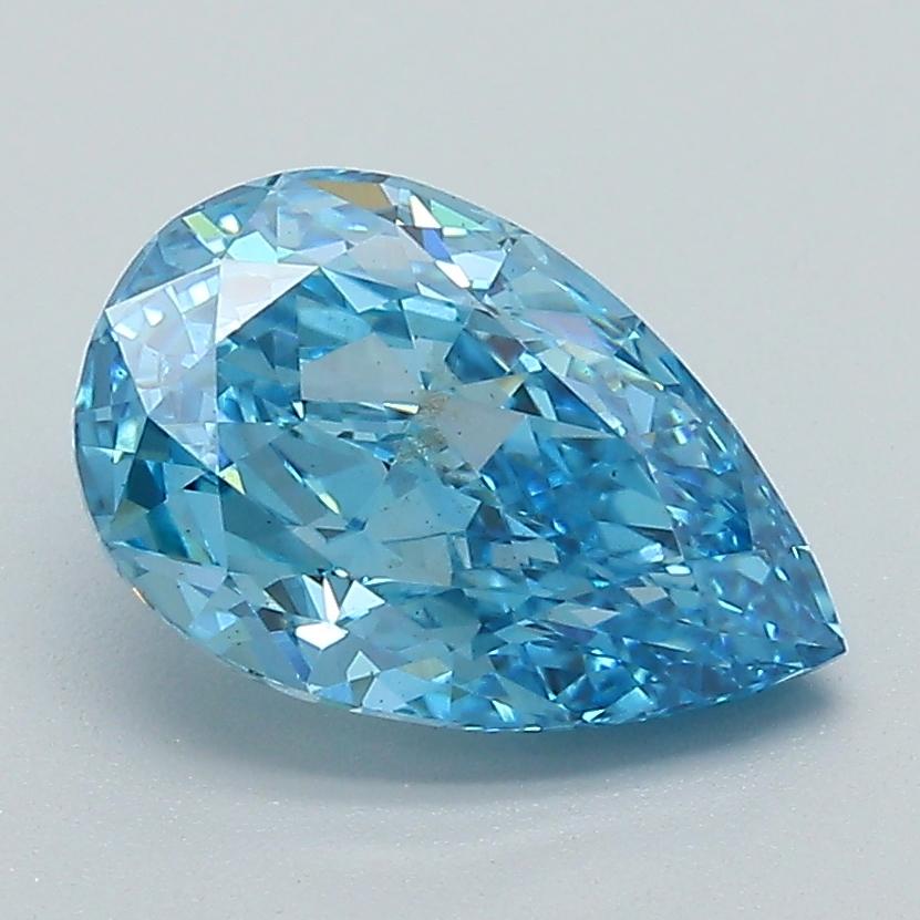 2.22 Ct. Fancy Vivid Blue Pear Lab Grown Diamond