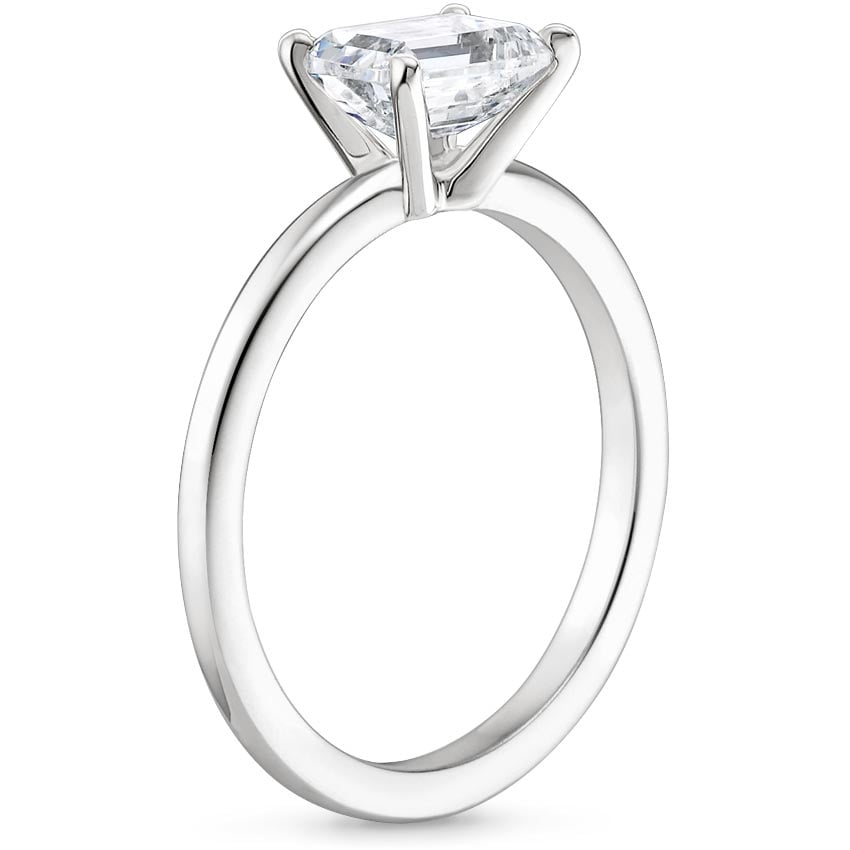 Platinum Horizontal Petite Comfort Fit Solitaire Ring, large side view