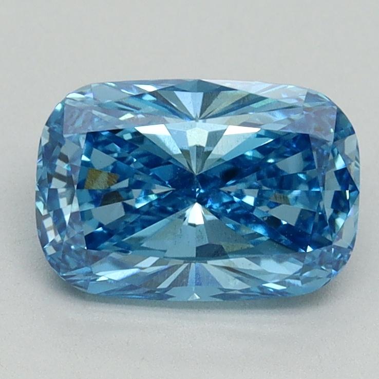 1.53 Ct. Fancy Vivid Blue Cushion Lab Grown Diamond