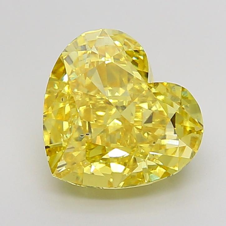 6.23 Ct. Fancy Vivid Yellow Heart Lab Grown Diamond
