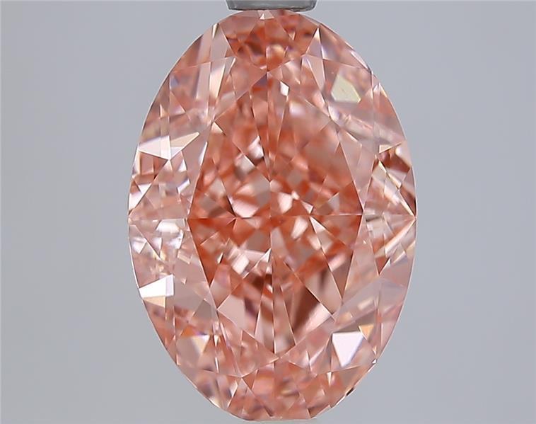 3.05 Ct. Fancy Vivid Pinkish Pink Oval Lab Grown Diamond
