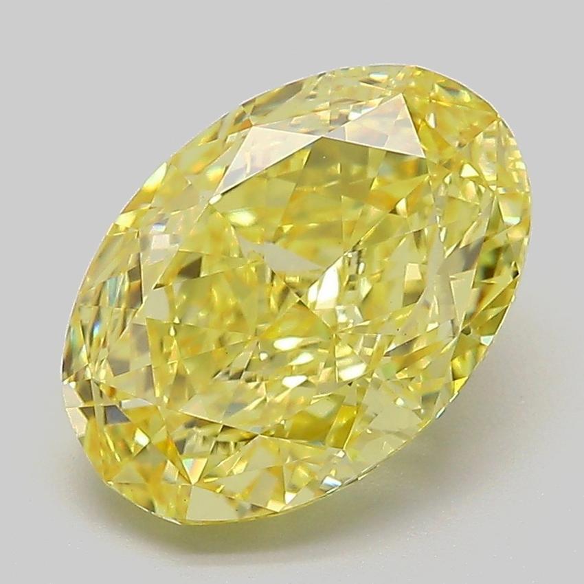 3.57 Ct. Fancy Vivid Yellow Oval Lab Grown Diamond