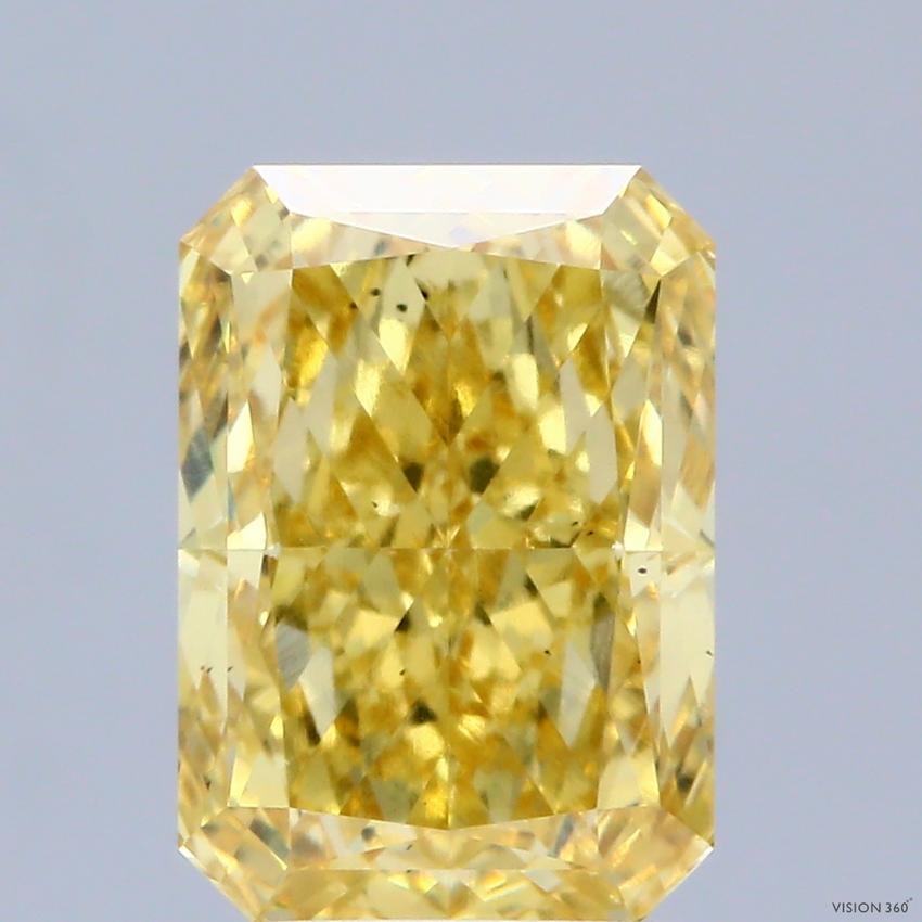2.97 Ct. Fancy Vivid Yellow Radiant Lab Grown Diamond