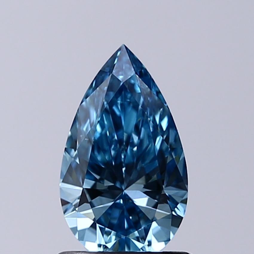 0.91 Ct. Fancy Vivid Blue Pear Lab Grown Diamond