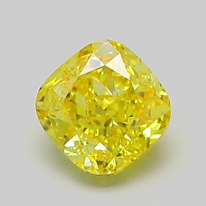 1.02 Ct. Fancy Vivid  Yellow Cushion Lab Grown Diamond