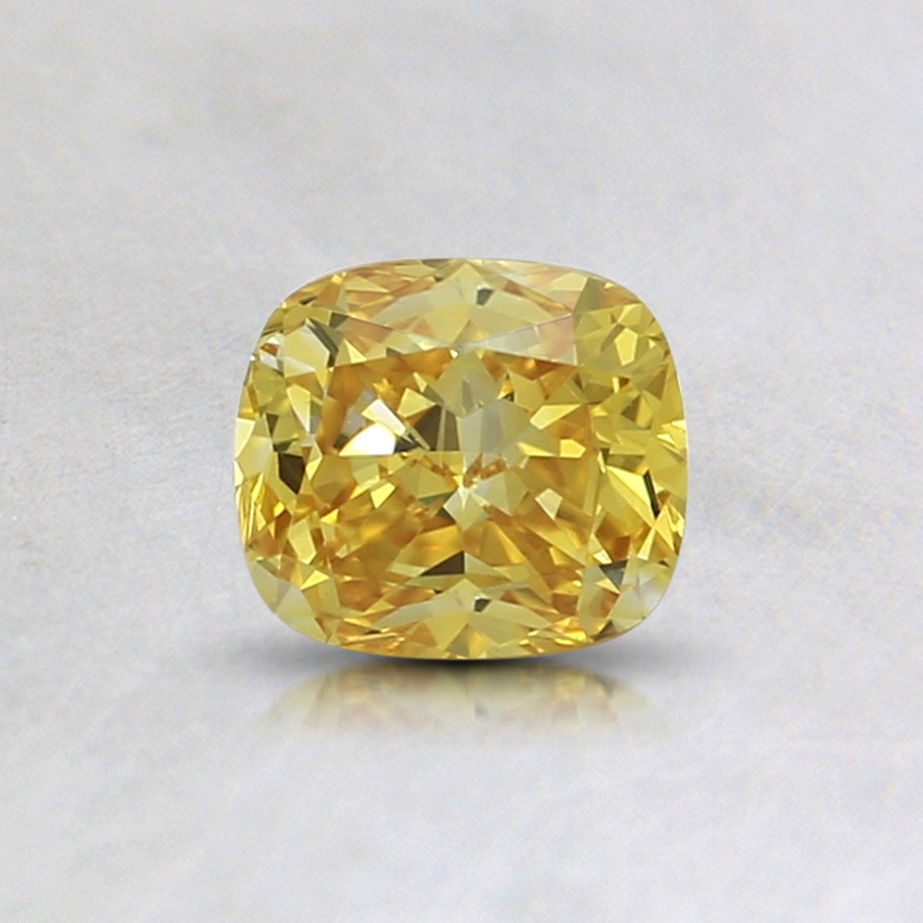 0.46 Ct. Fancy Intense Yellow Cushion Lab Grown Diamond