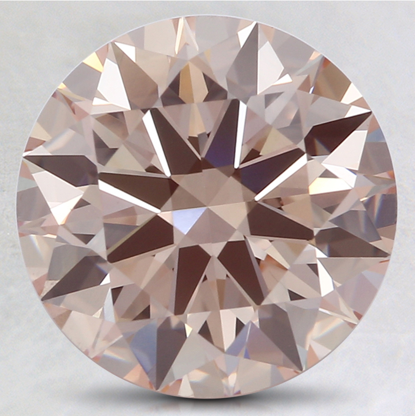 3.01 Ct. Fancy Light Orangy Pink Round Lab Grown Diamond
