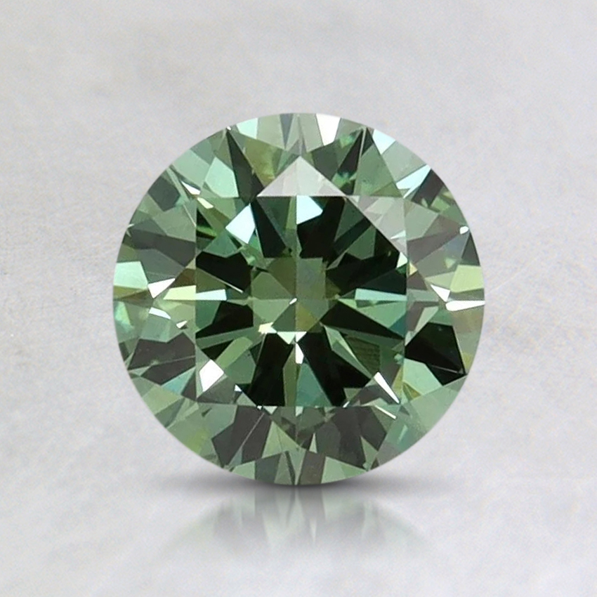 0.9 Ct. Fancy Vivid Pacific Green Round Lab Grown Diamond
