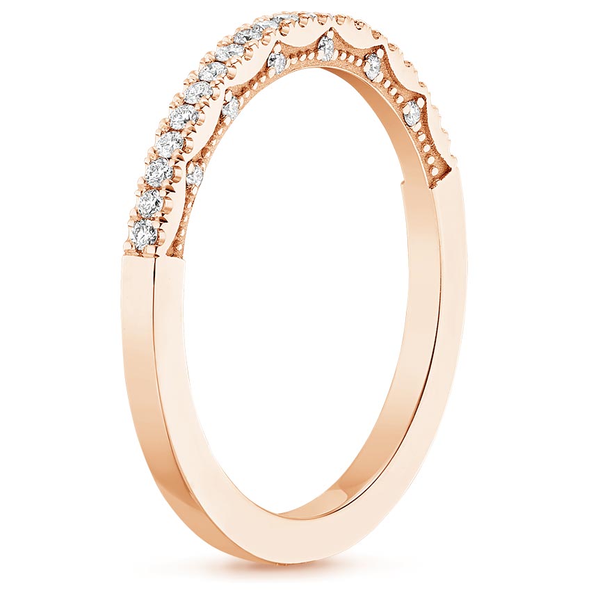 18K Rose Gold Tacori Coastal Crescent Diamond Ring (1/5 ct. tw.), large side view