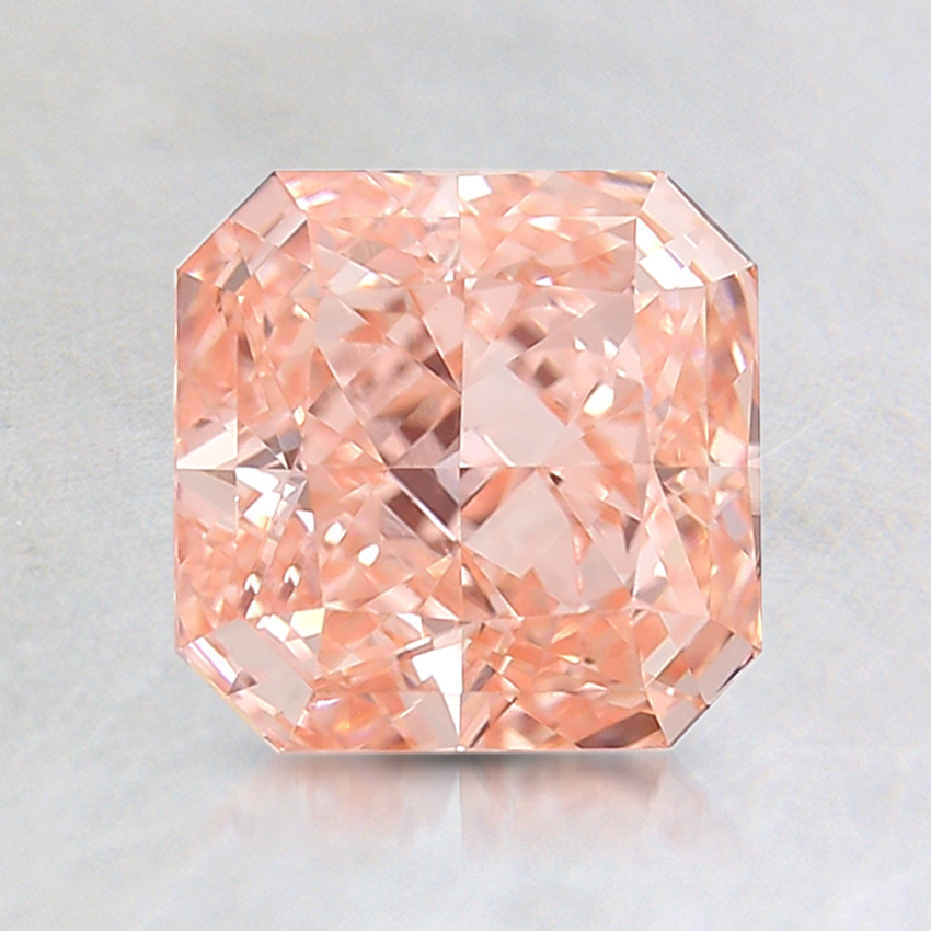 1.33 Ct. Fancy Intense Orangy Pink Radiant Lab Created Diamond