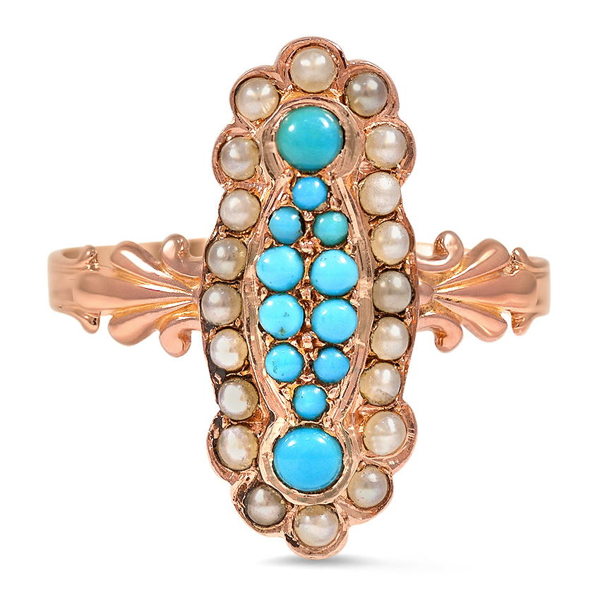Victorian Turquoise Cocktail Ring