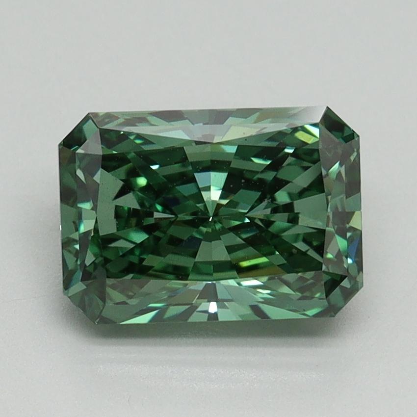 2.06 Ct. Fancy Vivid Green Radiant Lab Grown Diamond