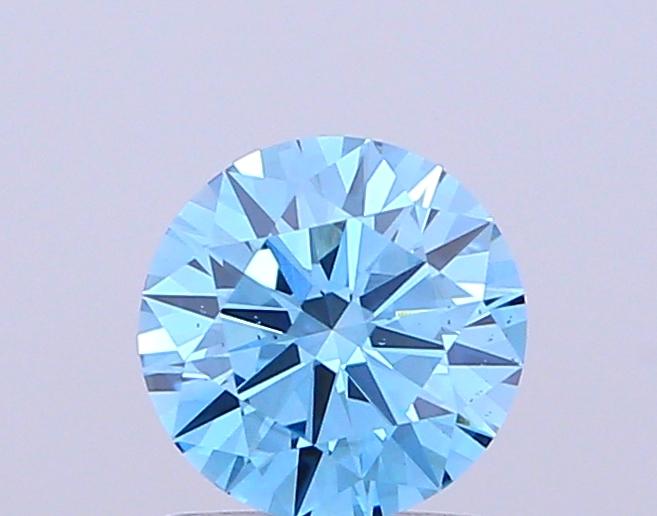 0.90 Ct. Fancy Vivid Blue Round Lab Grown Diamond