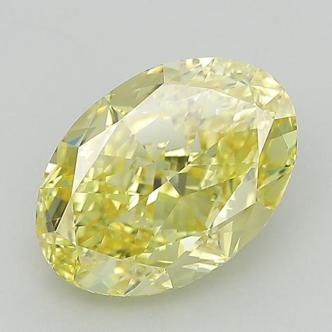 6.75 Ct. Fancy Vivid  Yellow Oval Lab Grown Diamond