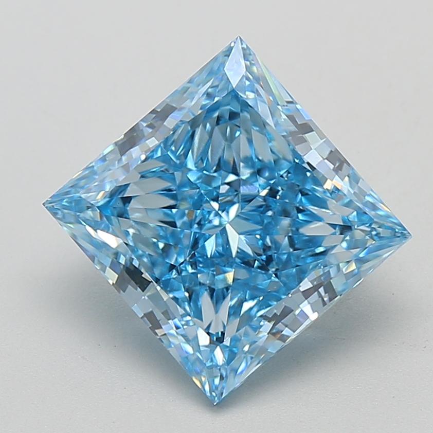 5.00 Ct. Fancy Vivid  Blue Princess Lab Grown Diamond