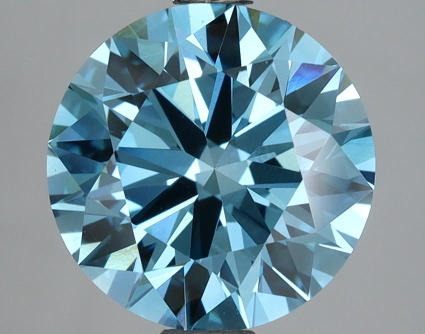 3.06 Ct. Fancy Vivid Blue Round Lab Grown Diamond