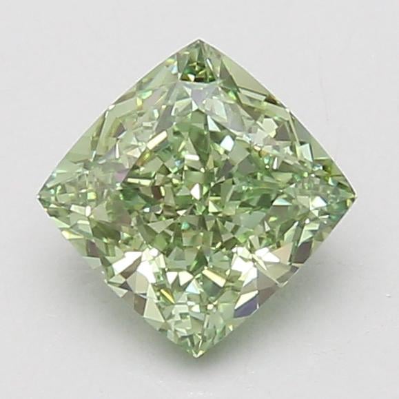 1.55 Ct. Fancy Vivid Green Cushion Lab Grown Diamond