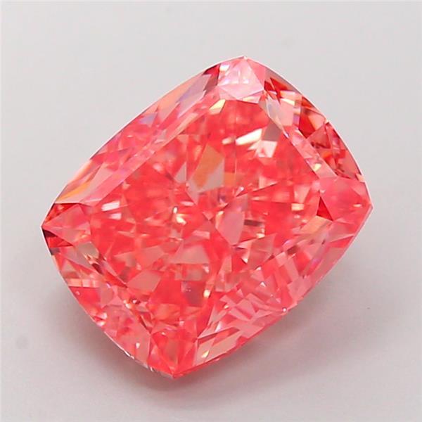 3.93 Ct. Fancy Vivid  Pink Cushion Lab Grown Diamond