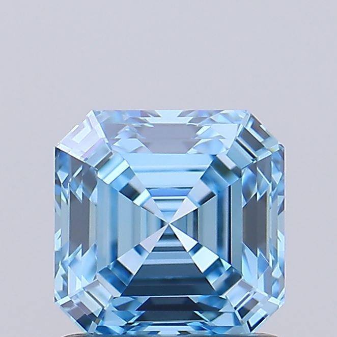 1.10 Ct. Fancy Vivid Blue Asscher Lab Grown Diamond