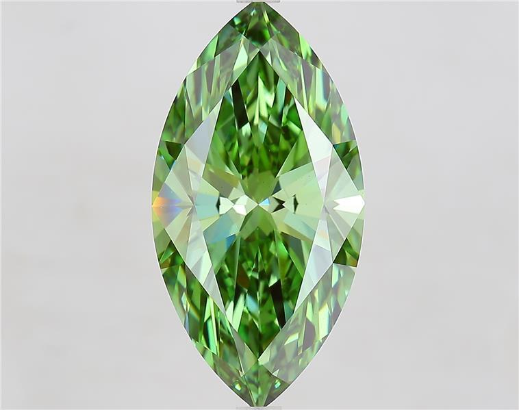 7.02 Ct. Fancy Vivid  Green Marquise Lab Grown Diamond