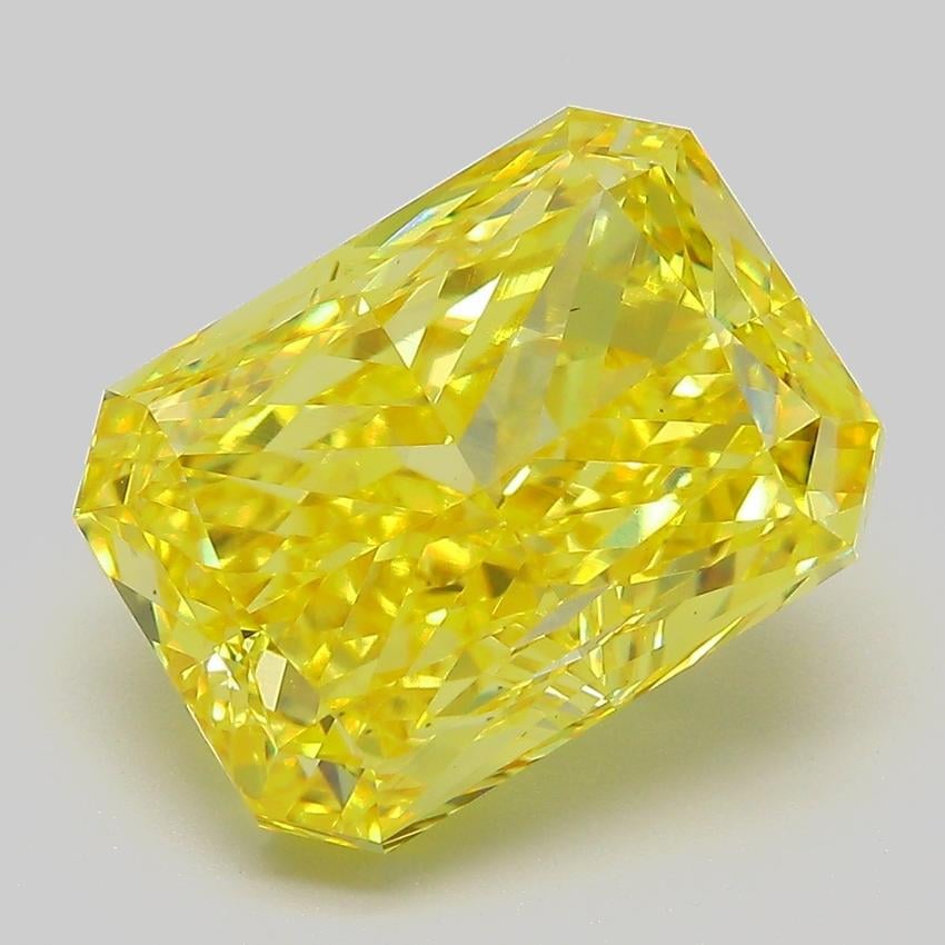 8.01 Ct. Fancy Vivid  Yellow Radiant Lab Grown Diamond